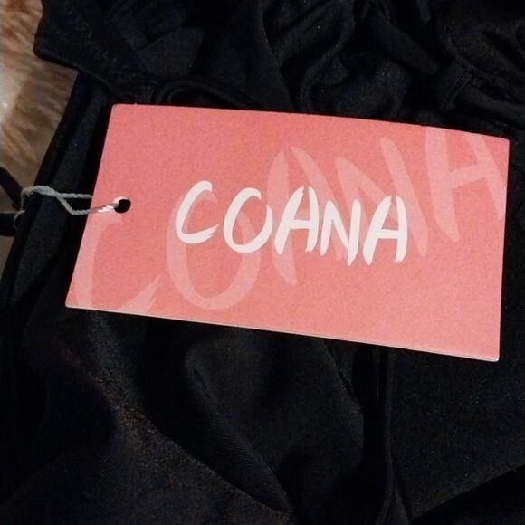 Coana Women Lace Up Sides V front Low Back Swimsuit NWT.     Size M - Picture 8 of 9